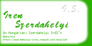 iren szerdahelyi business card